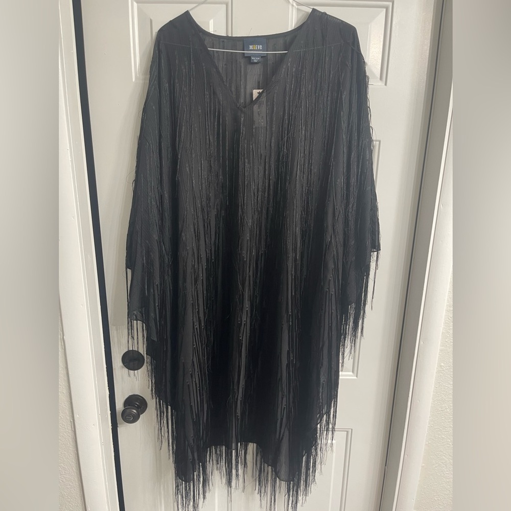 Women’s NWT Anthropologie Maeve Black Fringe Dress- one size